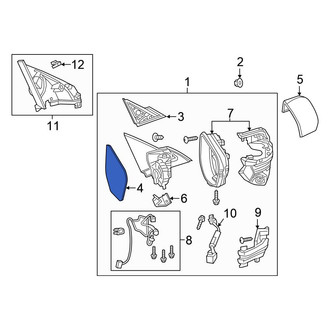 Honda OE - Front Right Door Mirror Glass