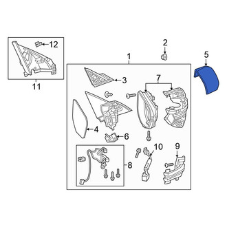 Honda OE - Front Left Upper Door Mirror Cover