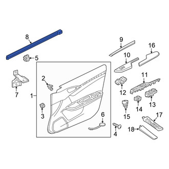 Honda OE - Front Left Door Window Belt Weatherstrip