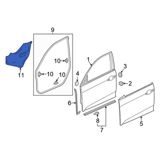 Honda OE - Rear Left Door Water Deflector