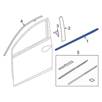 Honda OE - Front Left Door Belt Molding