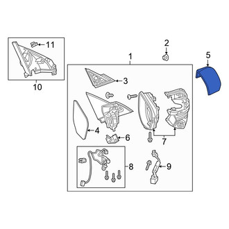 Honda OE - Front Right Upper Door Mirror Cover
