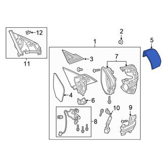 Honda OE - Front Right Upper Door Mirror Cover