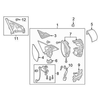 Honda OE - Front Door - Outside Mirrors (With Signal Lamps), (EX / EX-L / LX / Sport / Touring Sedan)