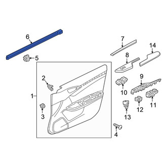 Honda OE - Front Right Door Window Belt Weatherstrip