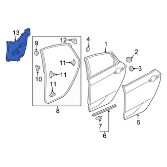 Honda OE - Rear Left Door Water Deflector