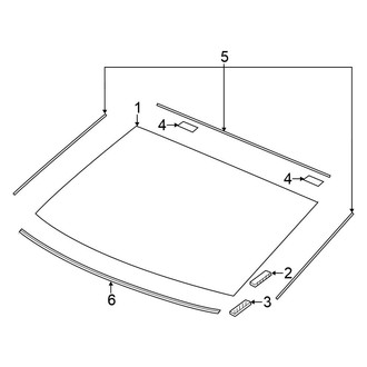 Honda OE - Back Glass - Glass (EX / EX-L / EX-T / LX / Touring Sedan)
