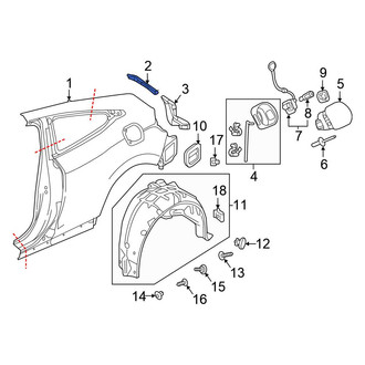 Honda OE - Rear Left Quarter Panel Gutter