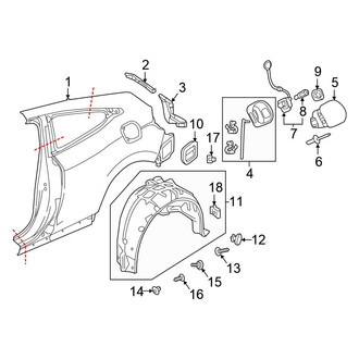 Honda OE - Quarter Panel & Components (EX-L / EX-T / LX / LX-P / Touring Coupe)