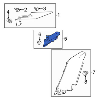 Honda OE - Rear Left Lower Interior Quarter Panel Trim Panel