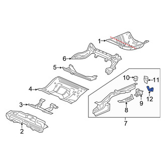 Honda OE - Rear Left Frame Rail End Bracket