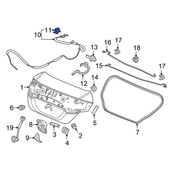 Deck Lid Release Cable Clip