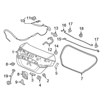 Honda OE - Trunk Lid - Lid & Components (EX-L / EX-T / LX / LX-P / Touring Coupe)