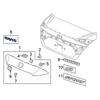 Honda OE - Rear Deck Lid Emblem