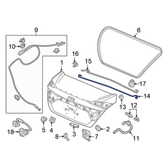Honda OE - Rear Right Trunk Torque Rod