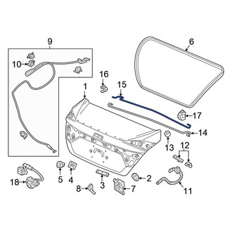 Honda OE - Rear Left Trunk Torque Rod