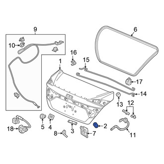 Honda OE - Upper Deck Lid Stop Buffer