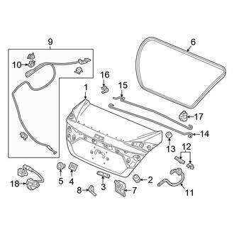 Honda OE - Trunk Lid - Lid & Components (Sedan)