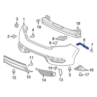 Honda OE - Rear Left Bumper Cover Support Rail