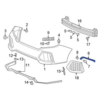Honda OE - Rear Right Bumper Cover Support Rail