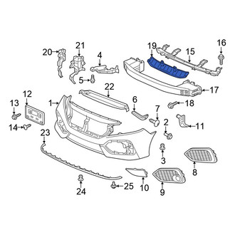 Honda OE - Front Center Radiator Support Air Deflector