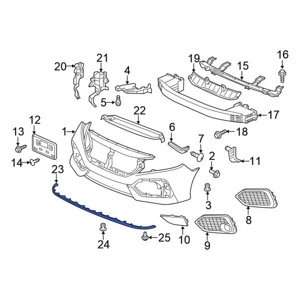 Honda OE 71110TGGA00 - Front Stone Deflector