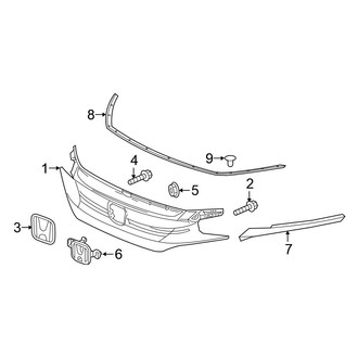 Honda OE - Front Bumper & Grille - Grille & Components (Upper Grille), (Hatchback 1.5L)