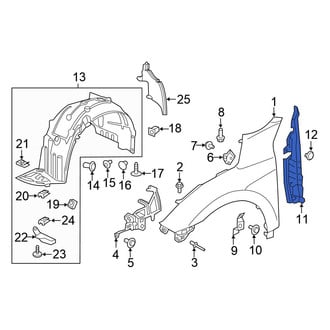 Honda OE - Front Left Rearward Fender Insulator
