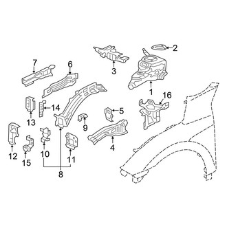 Honda OE - Fender - Structural Components & Rails (Hatchback 1.5L)