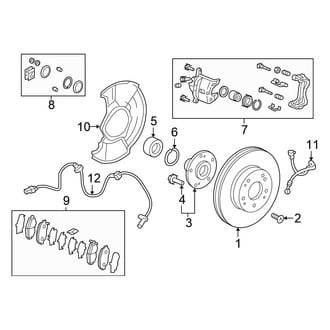 Honda OE - Front Suspension - Brake Components (Hatchback 1.5L)