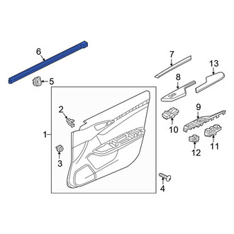 Honda OE - Front Left Door Window Belt Weatherstrip