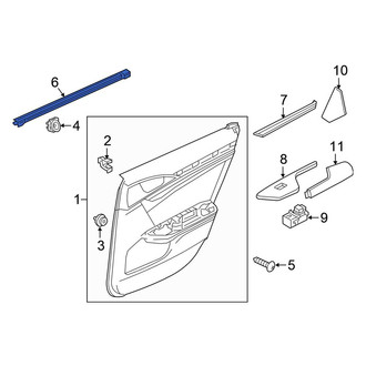Honda OE - Rear Left Door Window Belt Weatherstrip