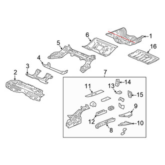 Honda OE - Rear Body & Floor - Floor & Rails (Hatchback 1.5L)