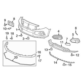 Honda OE - Front Bumper & Grille - Bumper & Components (Bumper Cover & Trim), (Type R)