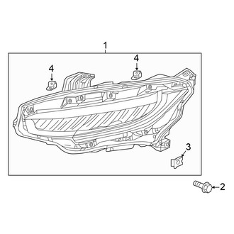 Honda OE - Front Lamps - Headlamp Components (Type R)