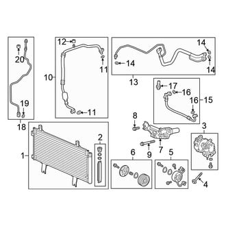 Honda OE - Air Conditioner & Heater - Condenser, Compressor & Lines (Type R)