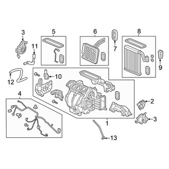 Honda OE - Air Conditioner & Heater - Evaporator & Heater Components (Type R)