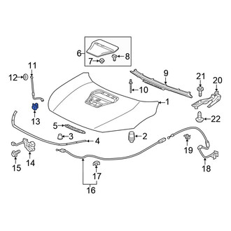Honda OE - Hood Prop Rod Retainer