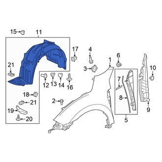Honda OE - Front Left Fender Splash Shield
