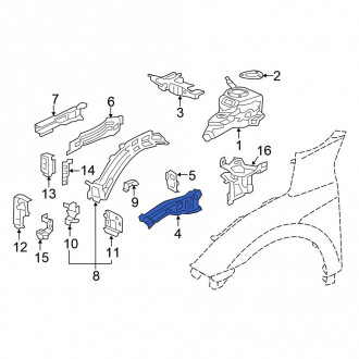 Honda Oe Honda Civic Type R 17 Fender Structural Components Rails