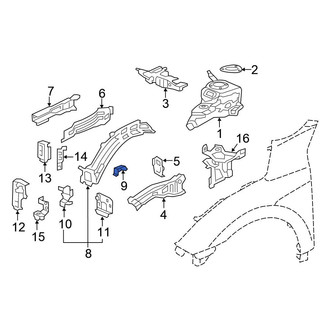 Honda OE - Front Right Frame Side Member Bracket