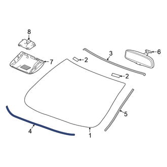 Honda OE - Front Lower Windshield Molding