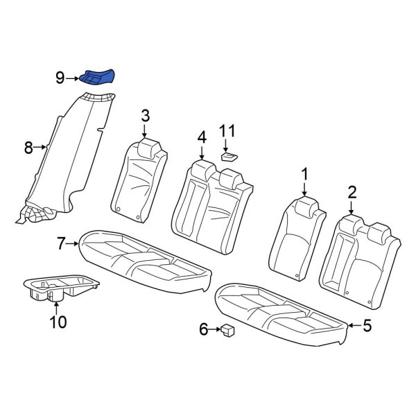 Honda OE 82158TGGA31ZA Rear Right Seat Belt Guide