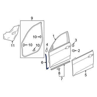 Honda OE - Front Right Upper Door Shell Seal