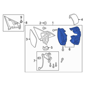 Honda OE - Front Left Door Mirror Housing