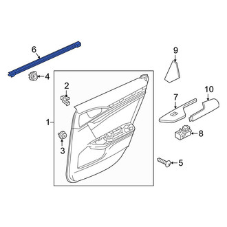 Honda OE - Rear Left Door Window Belt Weatherstrip
