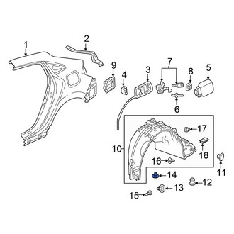 Honda OE - Quarter Panel Splash Shield Bolt