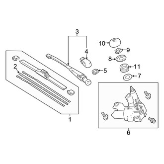 Honda OE - Lift Gate - Wiper & Washer Components (Type R)