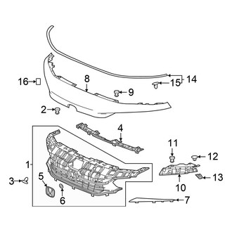Honda OE - Front Bumper & Grille - Grille & Components