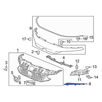 Honda OE - Front Right Grille Molding